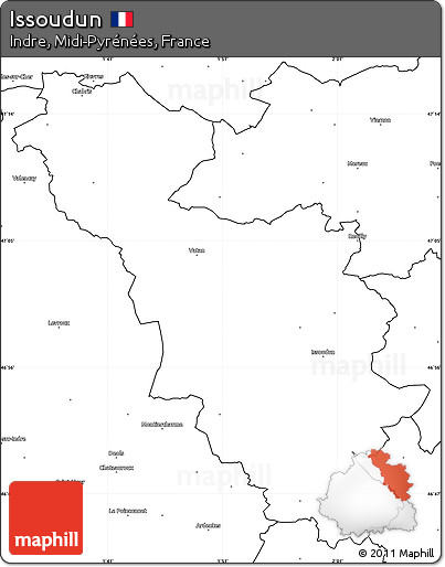 Blank Simple Map of Issoudun