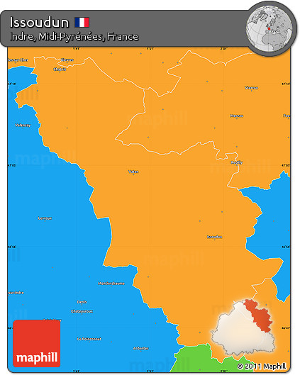 Political Simple Map of Issoudun