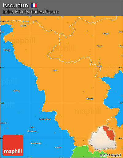 Political Simple Map of Issoudun