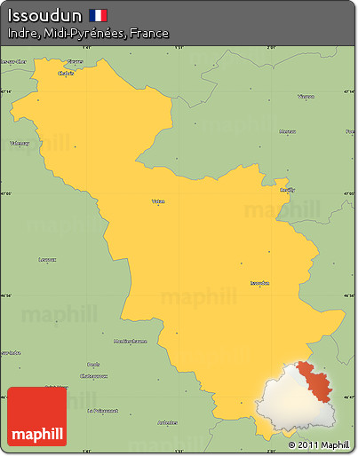 Savanna Style Simple Map of Issoudun