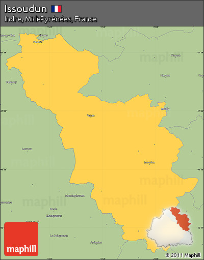 Savanna Style Simple Map of Issoudun