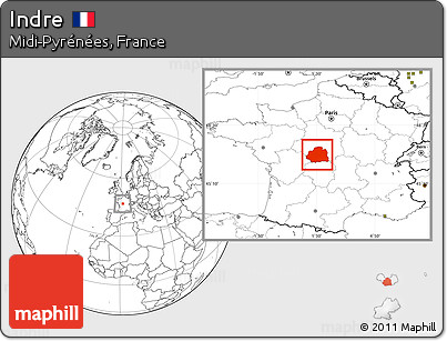 Blank Location Map of Indre