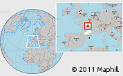 Gray Location Map of Indre, highlighted parent region, within the entire country