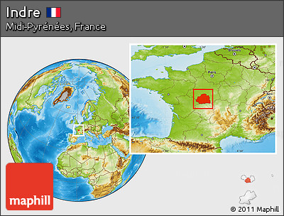 Physical Location Map of Indre