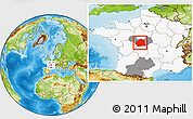 Physical Location Map of Indre, highlighted country, highlighted parent region