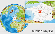 Physical Location Map of Indre, highlighted country