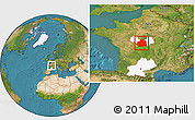 Satellite Location Map of Indre, highlighted parent region