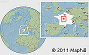 Savanna Style Location Map of Indre, highlighted country, within the entire country, hill shading