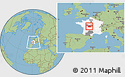 Savanna Style Location Map of Indre, highlighted country, highlighted parent region, within the entire country