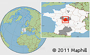 Savanna Style Location Map of Indre, highlighted country, highlighted parent region