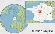 Savanna Style Location Map of Indre, highlighted country
