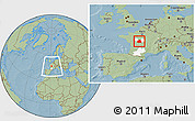 Savanna Style Location Map of Indre, highlighted parent region, within the entire country, hill shading