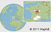 Savanna Style Location Map of Indre, highlighted parent region