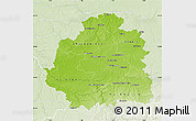 Physical Map of Indre, lighten