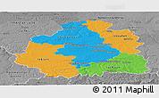 Political Panoramic Map of Indre, desaturated