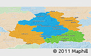Political Panoramic Map of Indre, lighten