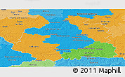 Political Panoramic Map of Indre, political shades outside