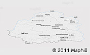 Silver Style Panoramic Map of Indre, single color outside