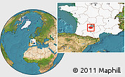 Satellite Location Map of Cahors, highlighted country, highlighted parent region