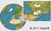 Satellite Location Map of Cahors, highlighted grandparent region