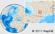 Shaded Relief Location Map of Cahors
