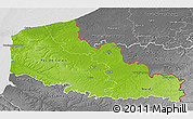 Physical 3D Map of Nord-Pas-de-Calais, desaturated