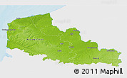 Physical 3D Map of Nord-Pas-de-Calais, single color outside