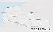 Silver Style 3D Map of Nord-Pas-de-Calais, single color outside