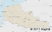 Shaded Relief Map of Nord-Pas-de-Calais, single color outside