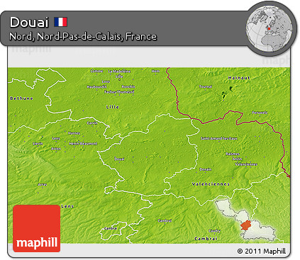 Physical 3D Map of Douai