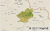 Satellite 3D Map of Douai, shaded relief outside