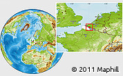 Physical Location Map of Lille, highlighted parent region, highlighted grandparent region