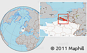 Gray Location Map of Nord, highlighted country, highlighted parent region