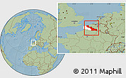 Savanna Style Location Map of Nord, highlighted parent region, hill shading