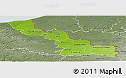 Physical Panoramic Map of Nord, semi-desaturated