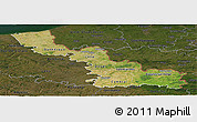 Satellite Panoramic Map of Nord, darken
