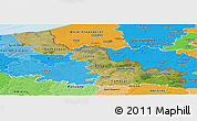 Satellite Panoramic Map of Nord, political shades outside