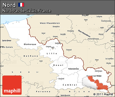 Classic Style Simple Map of Nord