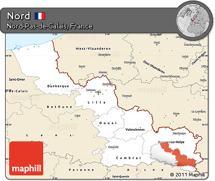 Classic Style Simple Map of Nord