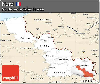 Classic Style Simple Map of Nord
