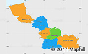 Political Simple Map of Nord, single color outside