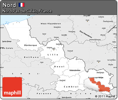Silver Style Simple Map of Nord