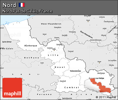 Silver Style Simple Map of Nord