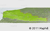 Physical Panoramic Map of Nord-Pas-de-Calais, semi-desaturated