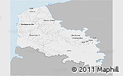 Gray 3D Map of Pas-de-Calais, single color outside