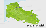 Physical 3D Map of Pas-de-Calais, single color outside