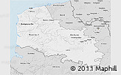 Silver Style 3D Map of Pas-de-Calais