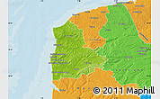 Physical Map of Boulogne-sur-Mer, political outside