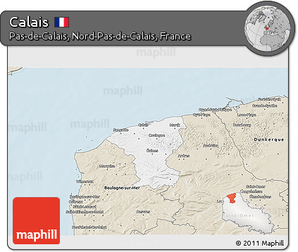 Classic Style 3D Map of Calais