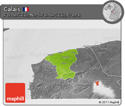 Physical 3D Map of Calais, desaturated